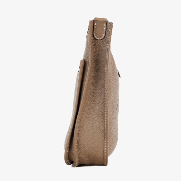 Hermes Evelyne III 29 Etoupe Taurillon Clemence Taupe Leather Shoulder Bag - Picture 3 of 13